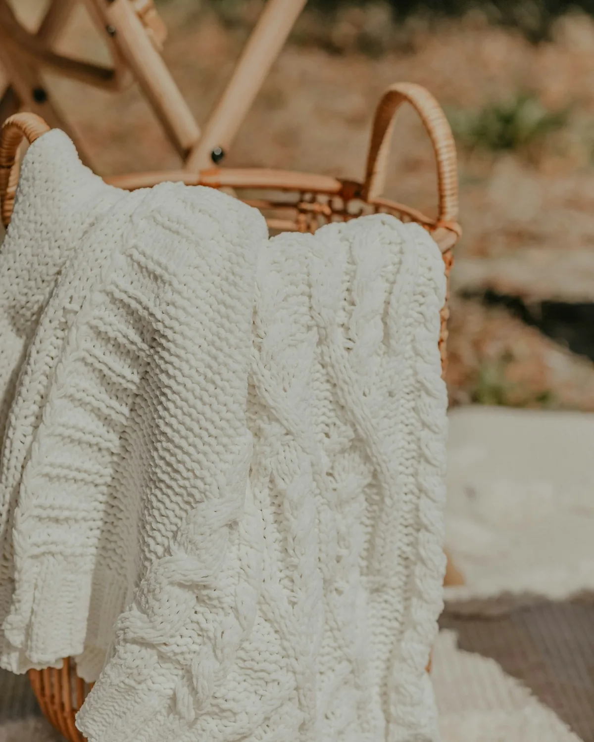 Cable Cashmere Throw