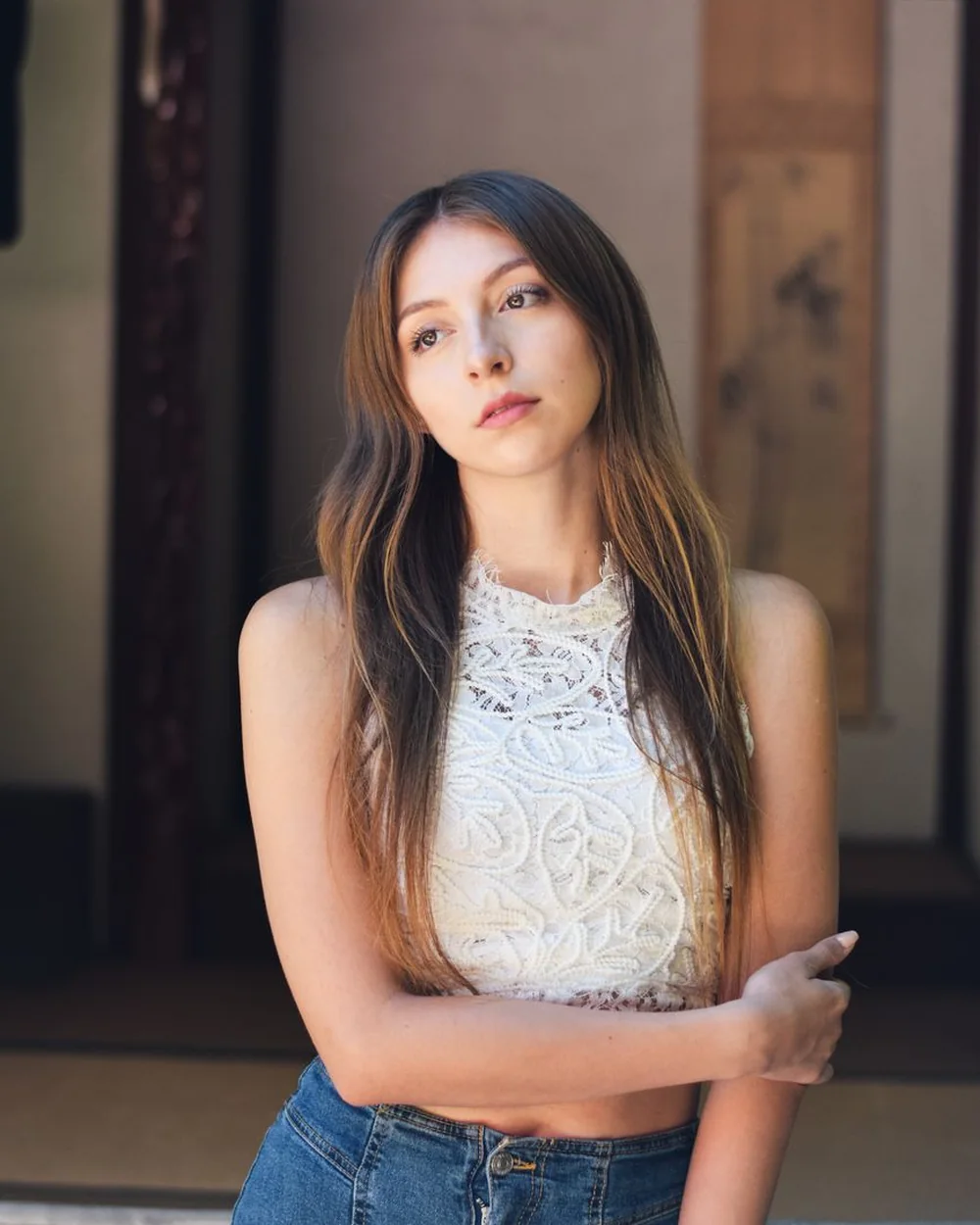 Customer photo: Ivory Lace Halter Top