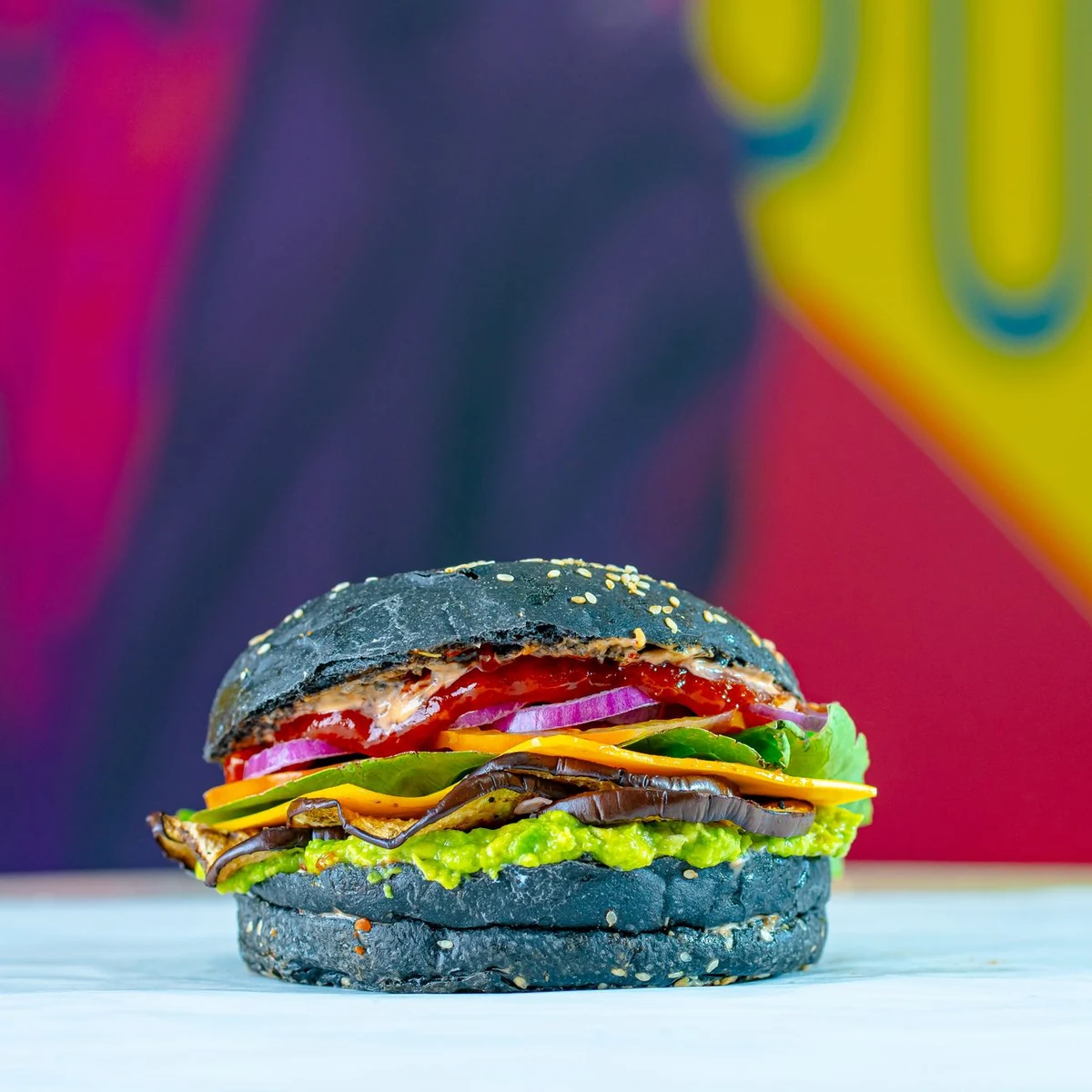 A stacked Emberjack burger