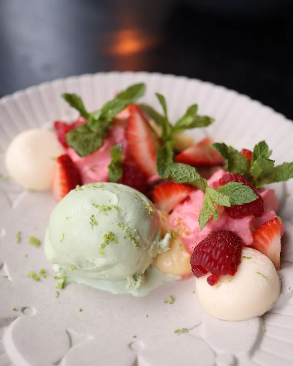 Berry and lime sorbet