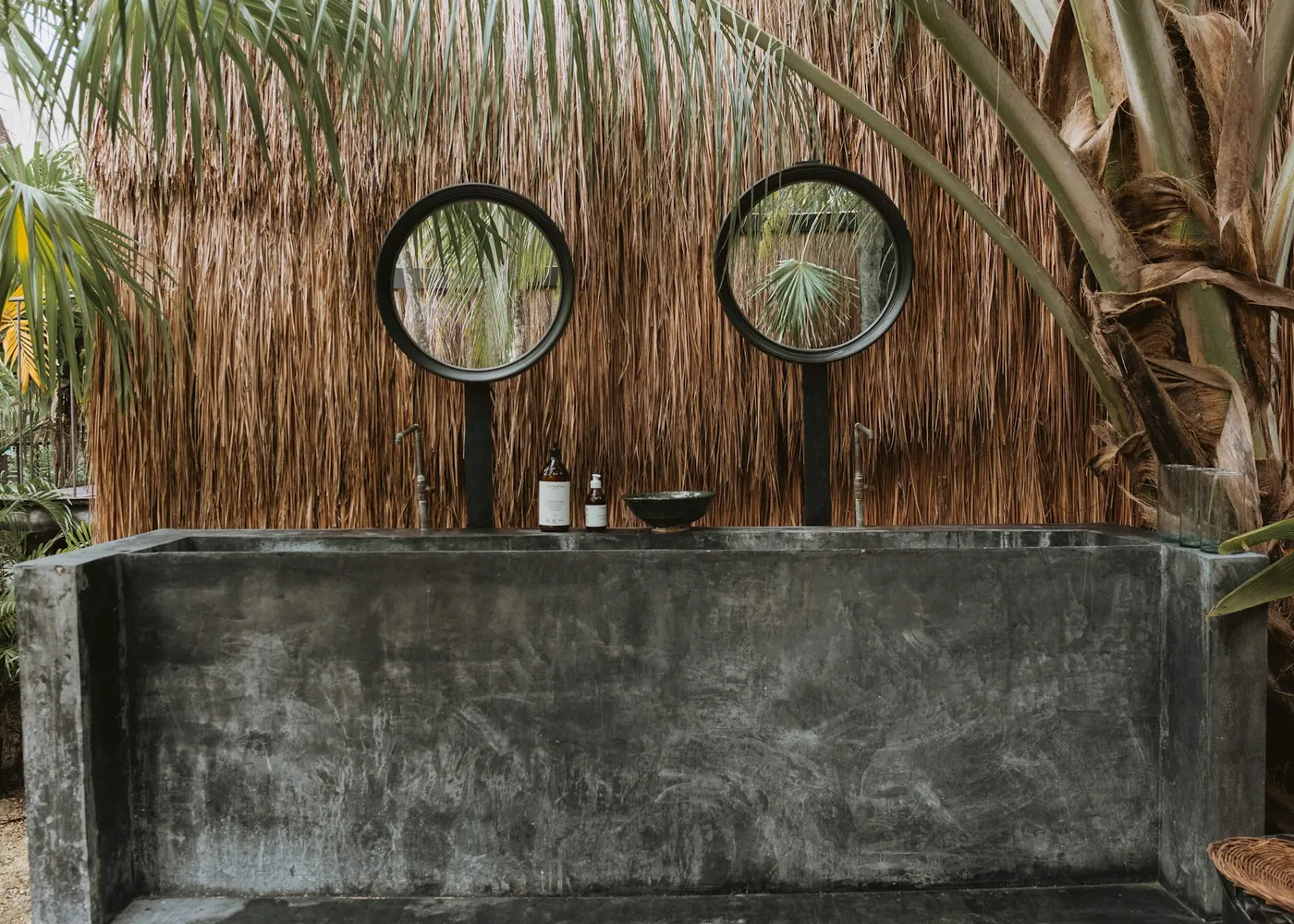 An outdoor bathroom