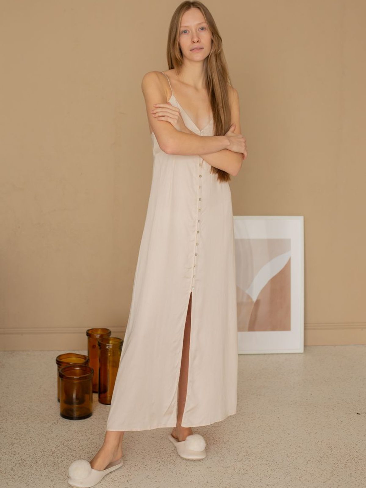 Liane Button-Front Maxi Dress