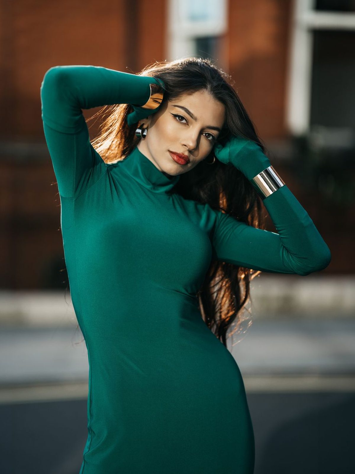 Odile High-Neck Jersey Dress