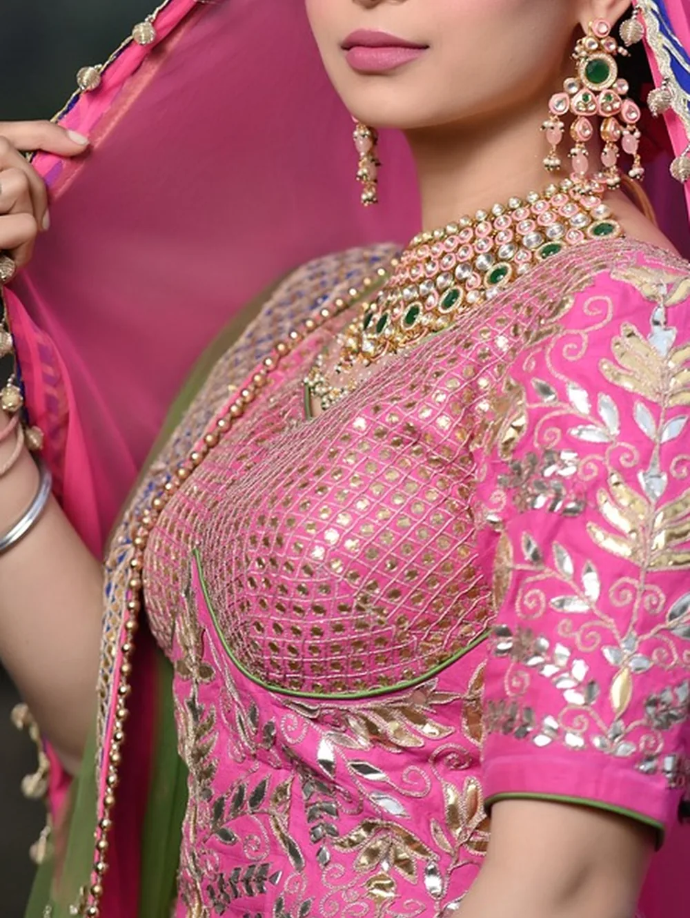 Gota patti handwork, close up