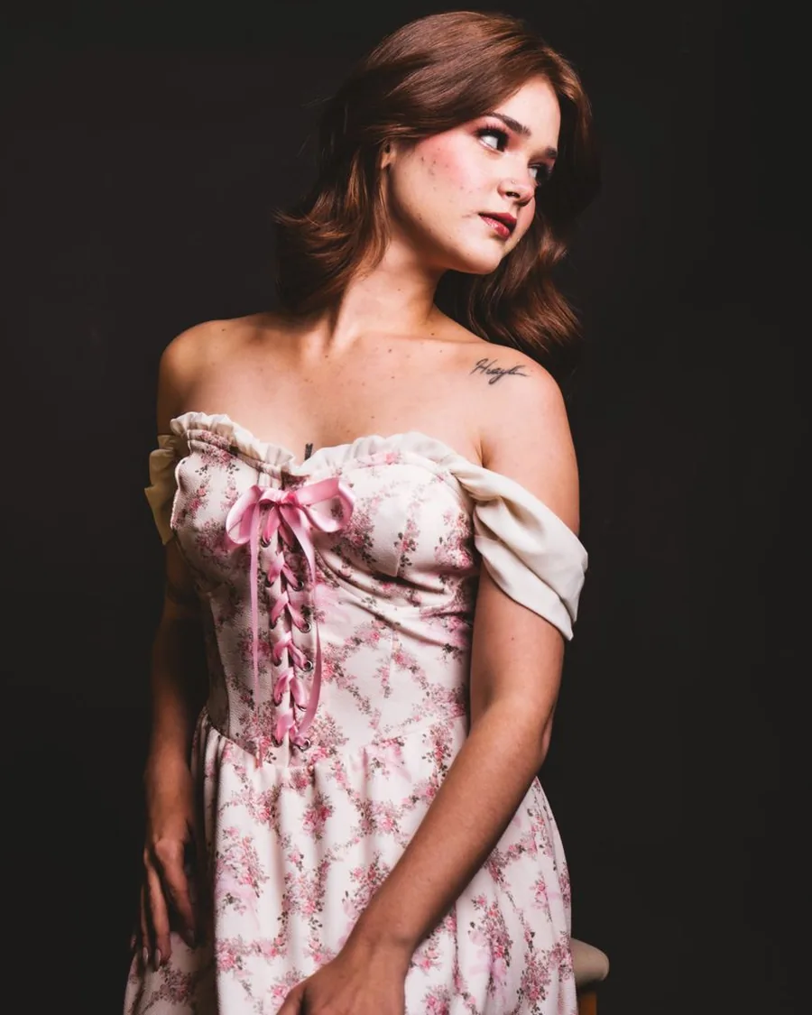 Lace-up Floral Dress