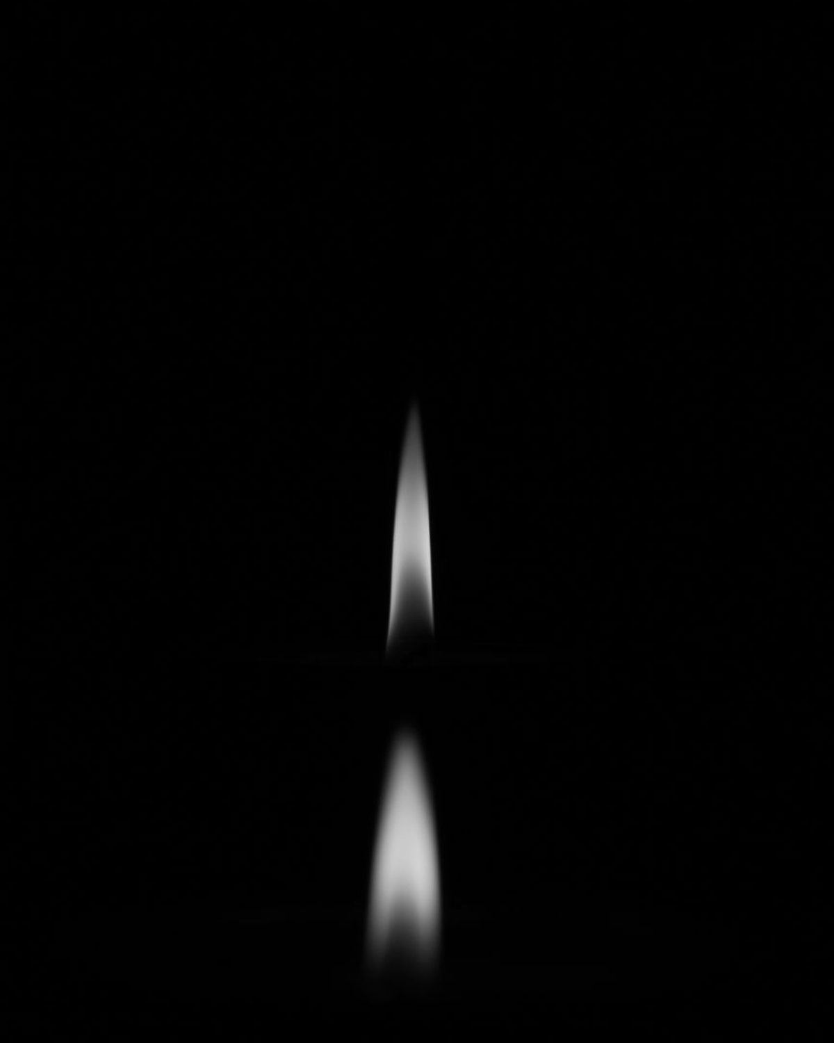 The candle flame in the dark