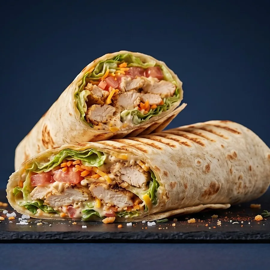 Grilled Chicken Caesar Wrap, served