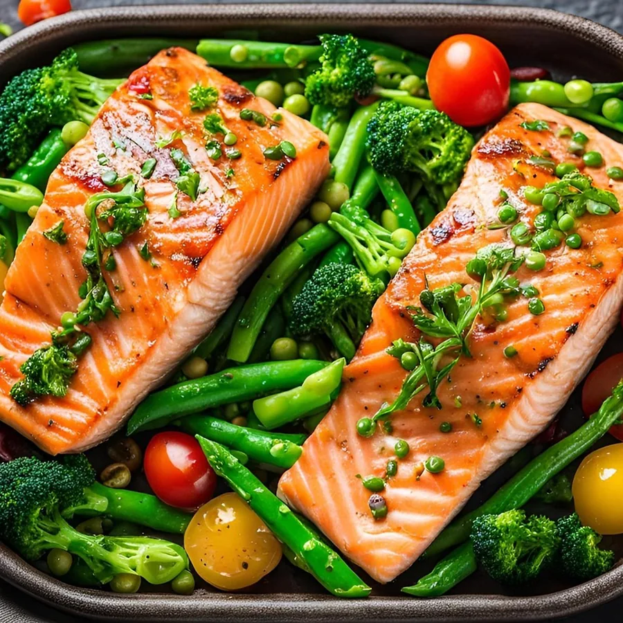 Grilled Fish & Greens Plate, served