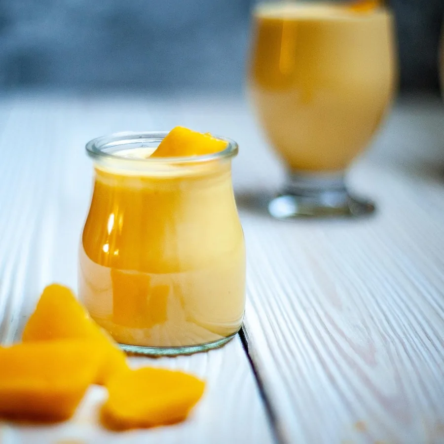 Mango Chia Pudding, served