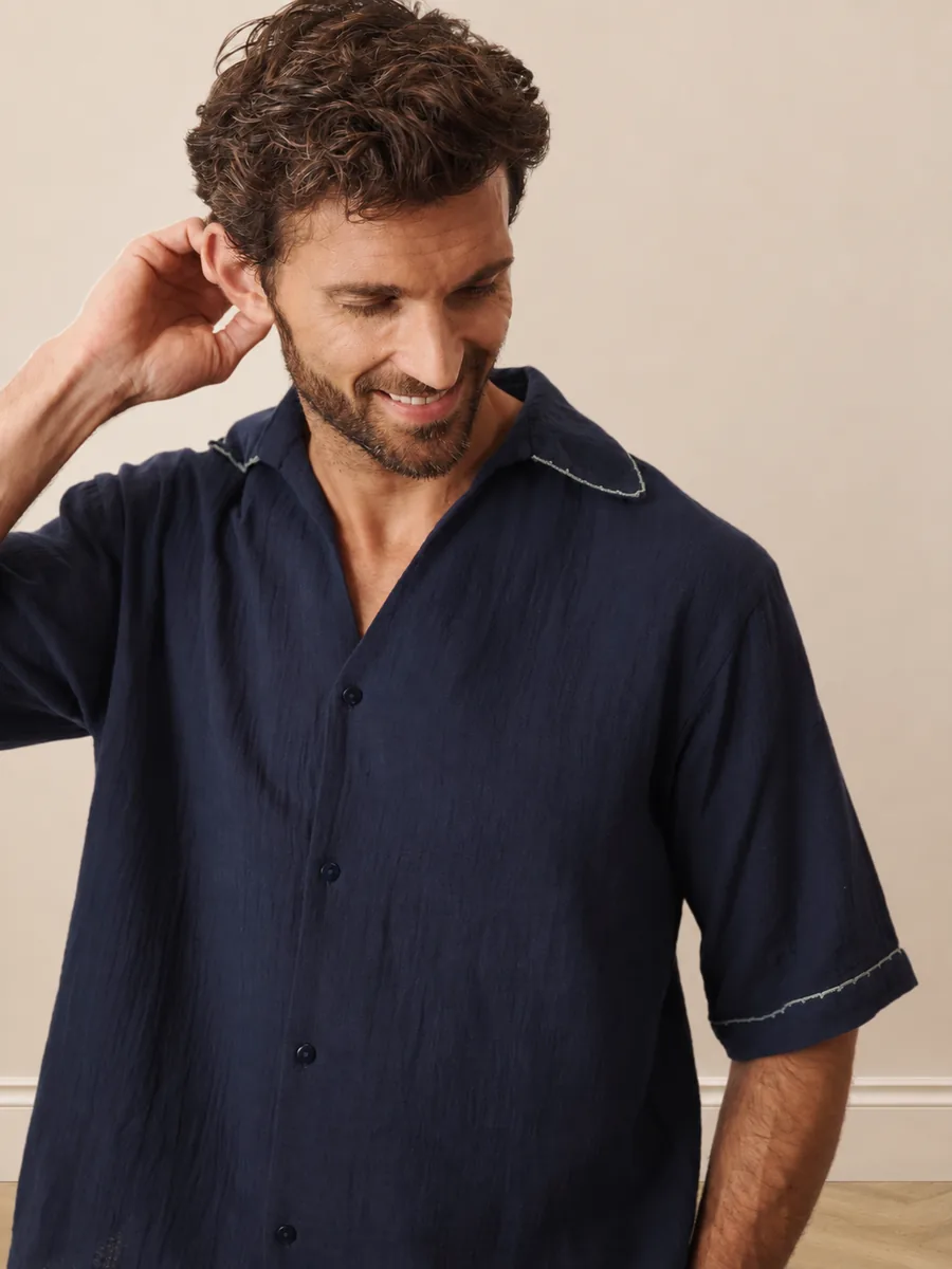 Navy Gauze Lounge Set