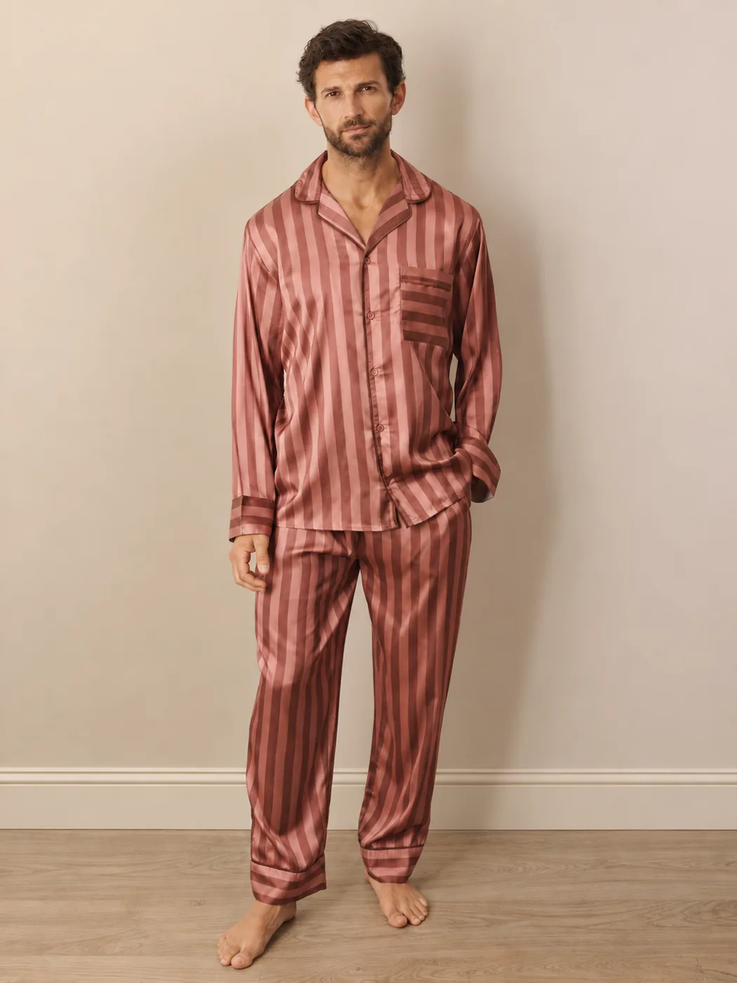 Dusky Mauve Satin Set
