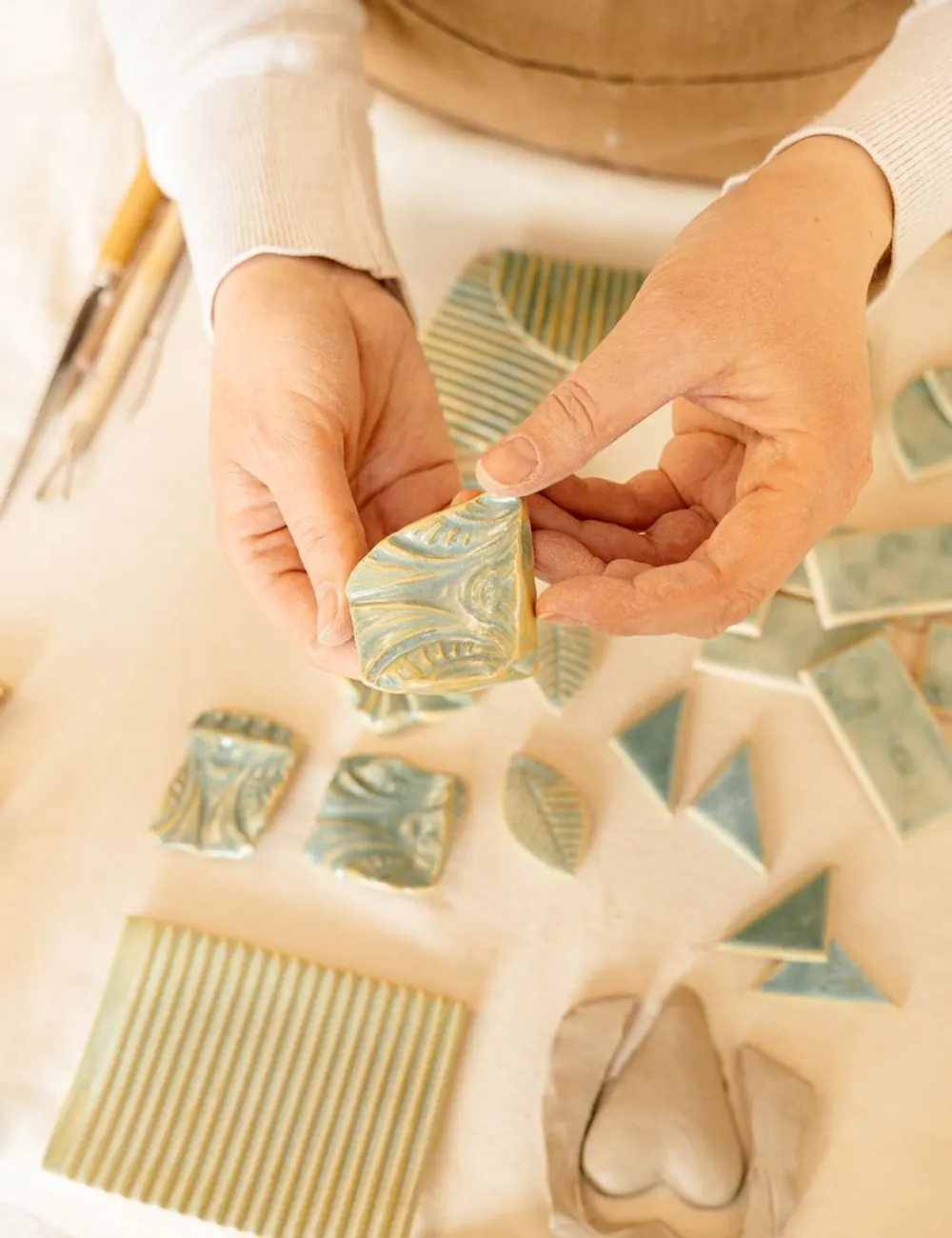 The glaze wall — twelve tested colours