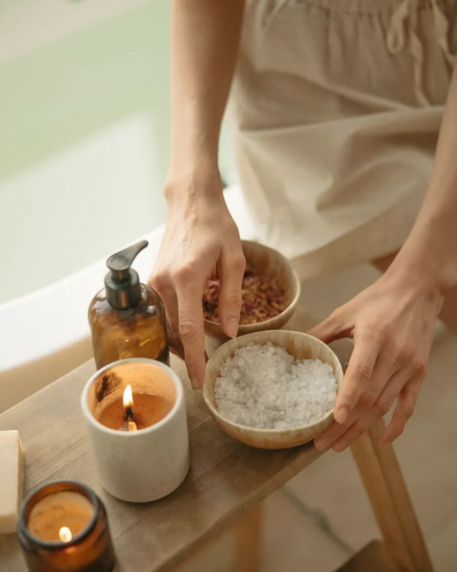 Salt, rose and candlelight