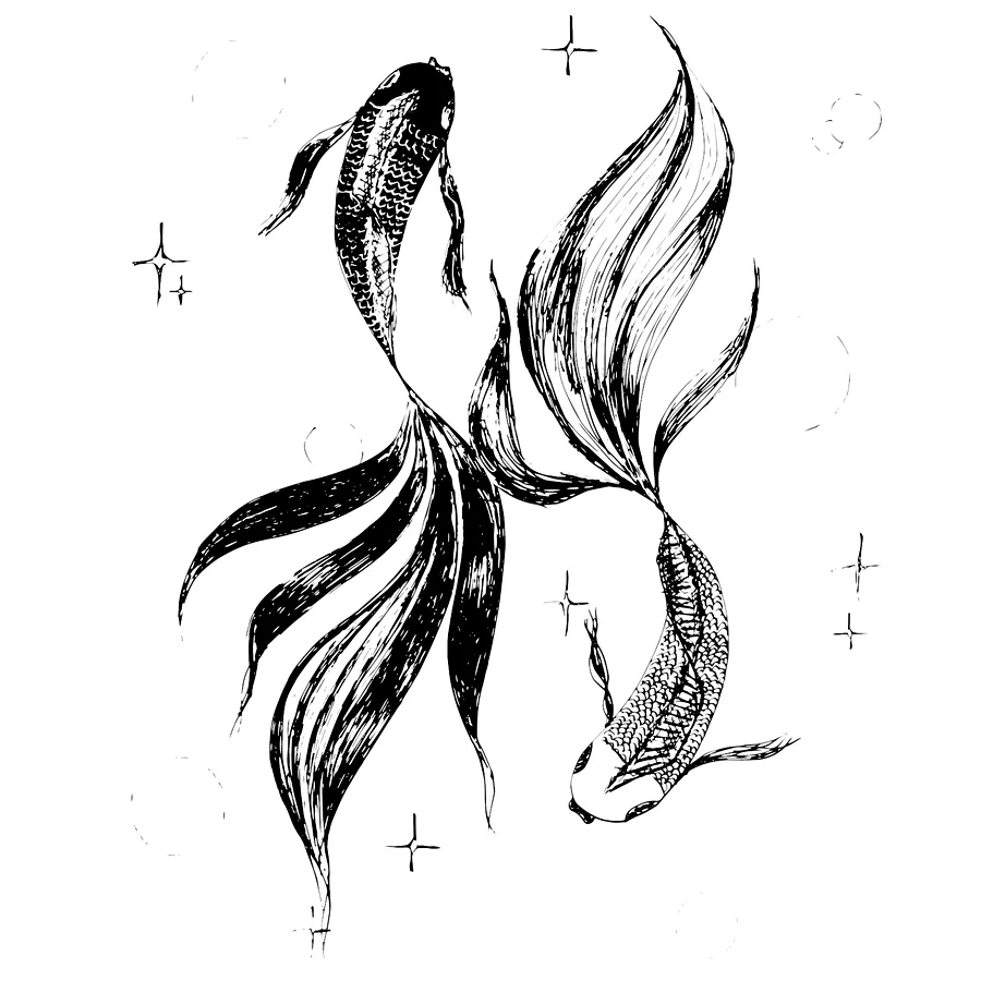 Koi pair, flash design by Yuki Arai