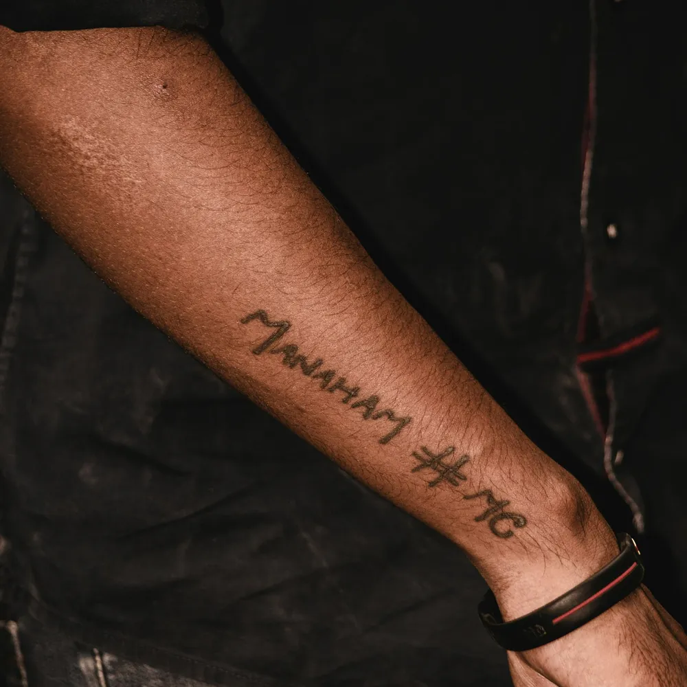 Ornamental band, Blackwork tattoo on the Calf by Kabir Rao