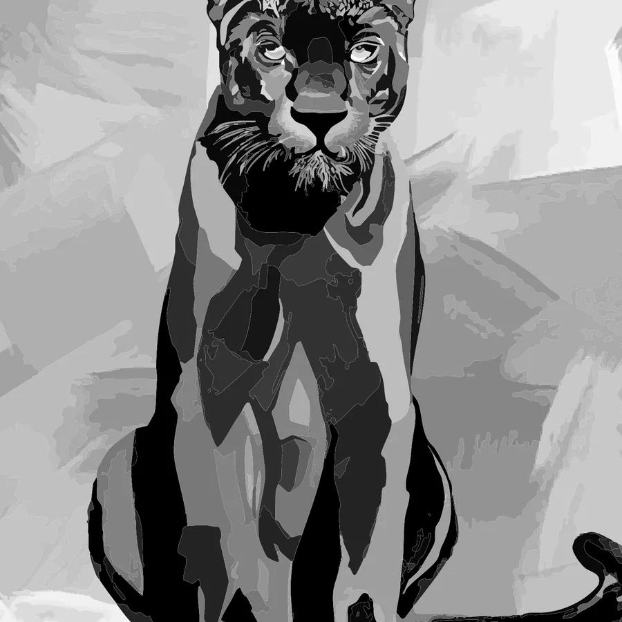 Seated panther, flash design by Rohan Bhatt