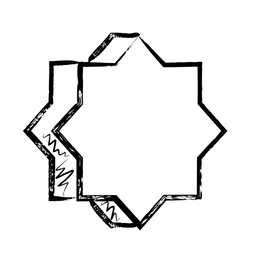 Eight-point star, flash design by Kabir Rao
