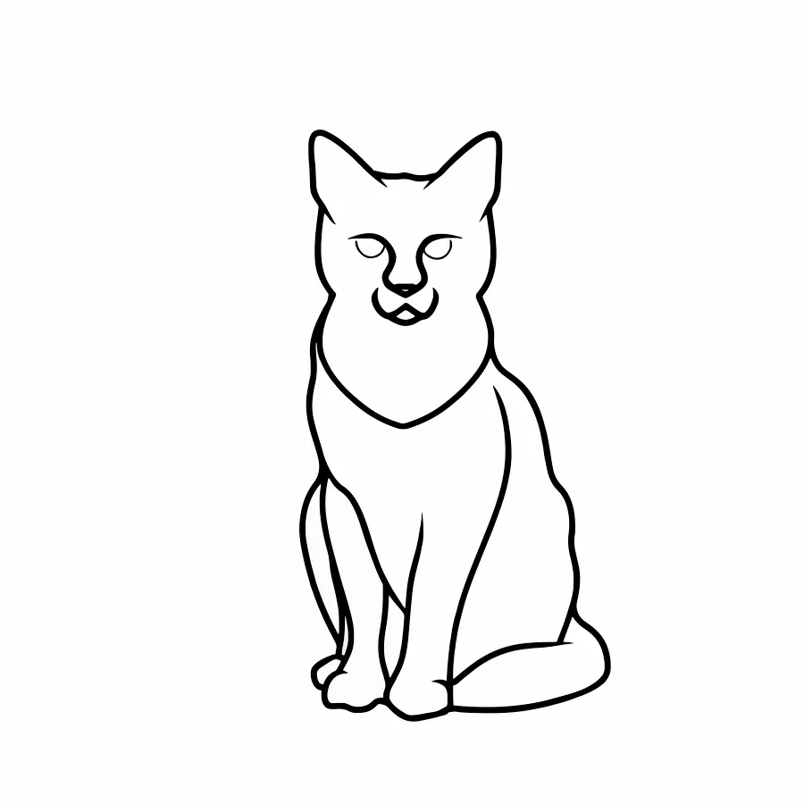 Sitting cat, flash design by Mara D'Souza