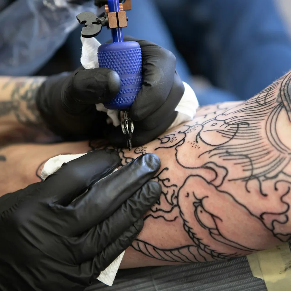 Dragon linework, Japanese tattoo on the Arm by Yuki Arai