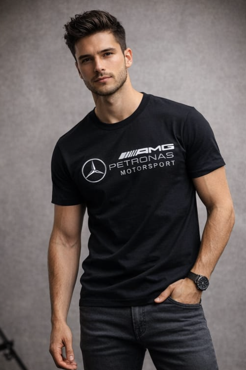 Mercedes AMG Petronas Motorsport Premium Cotton T-Shirt – Black Edition