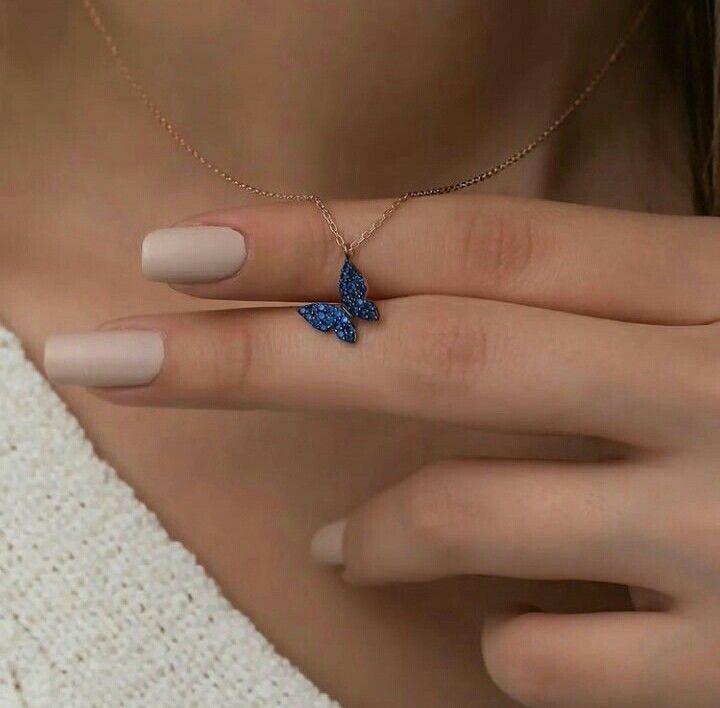 Blue Butterfly Pendant  Made 925 sterling silver