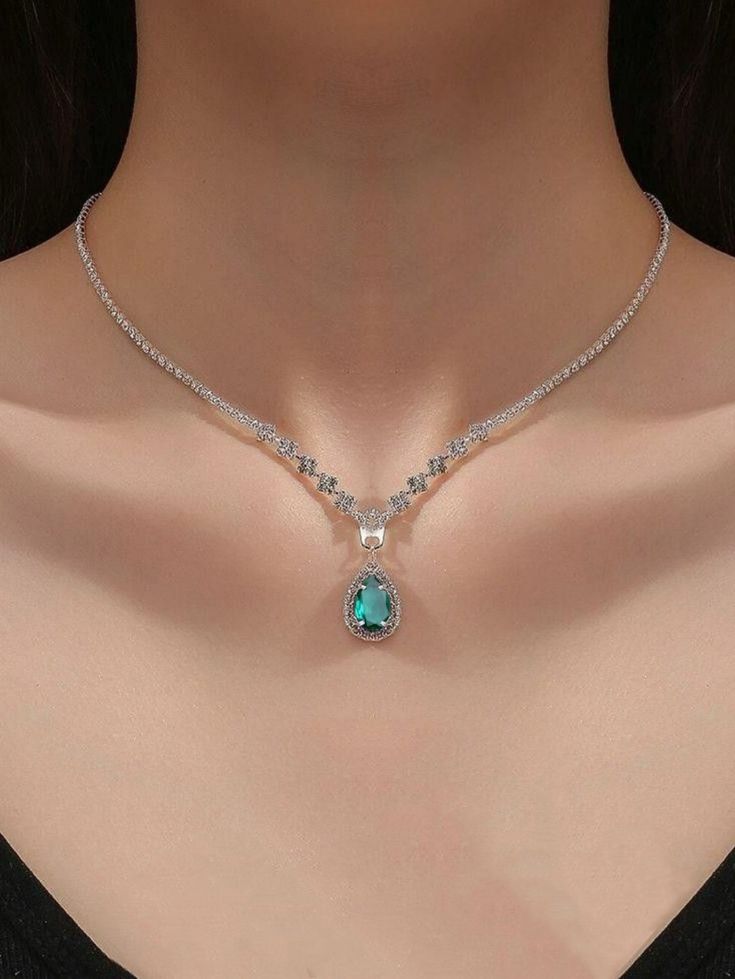 Teal Pendant Made 925 sterling silver