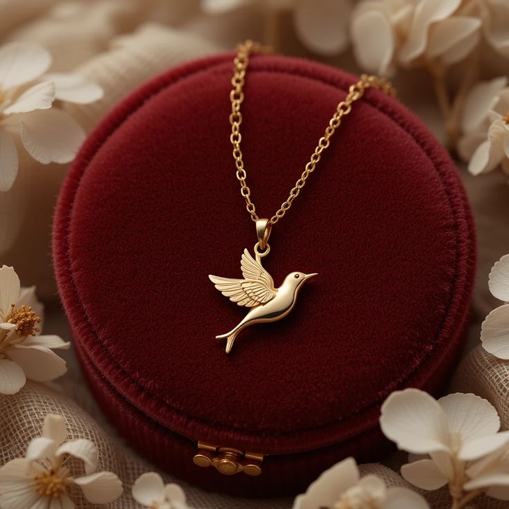 Golden Bird Pendant  Made 925 sterling silver
