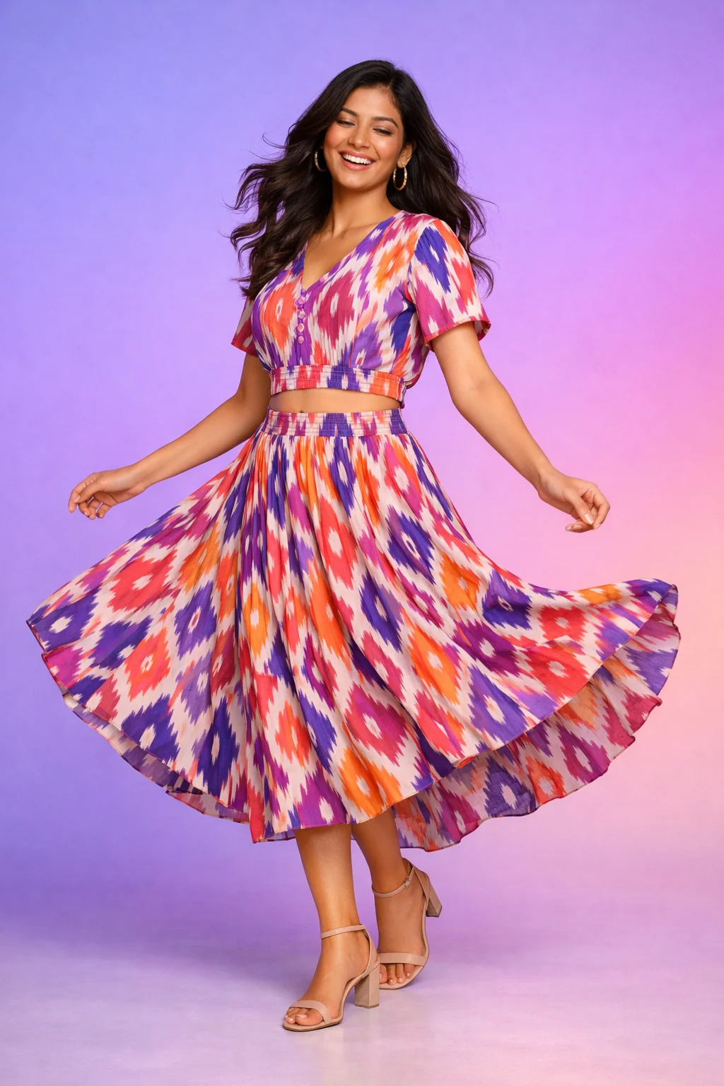 Ikat Print Co-ord Set