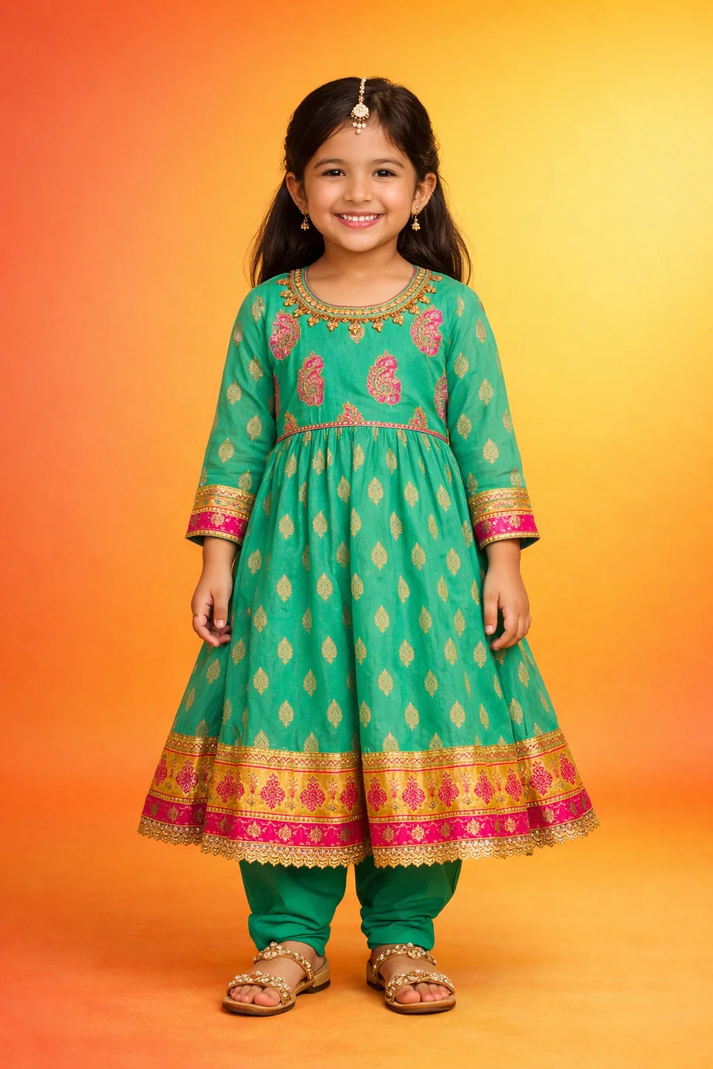 Kids Wear Ethnic Anarkali Dress