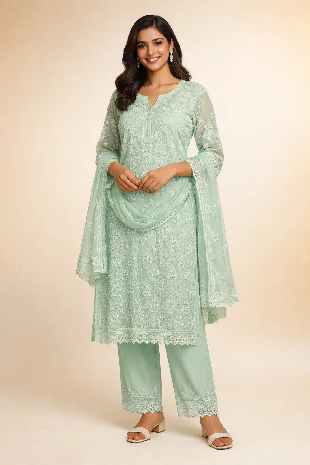 Lakhnavi Chikankari Kurta Set