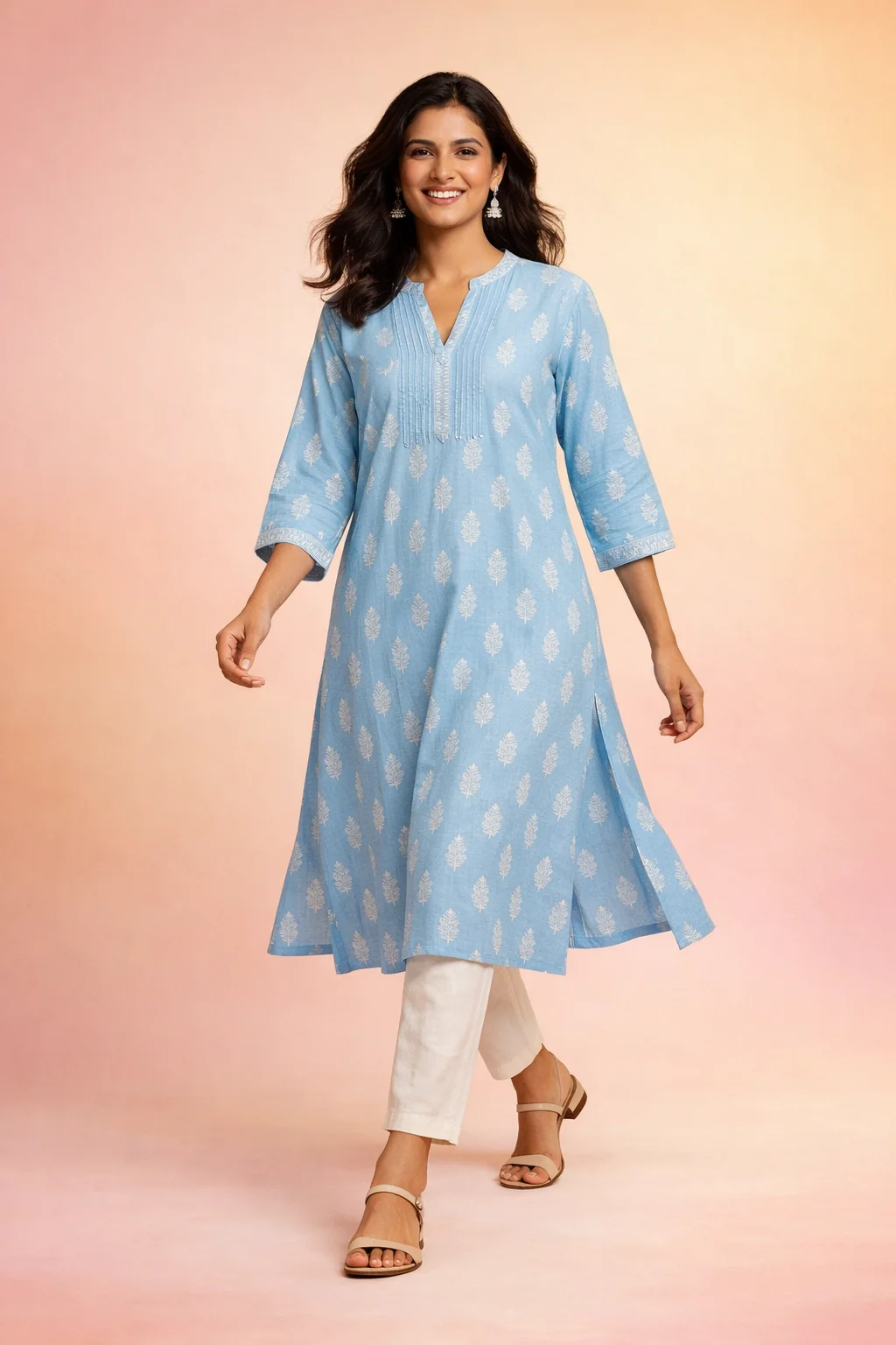 Khari Powder Blue Kurta