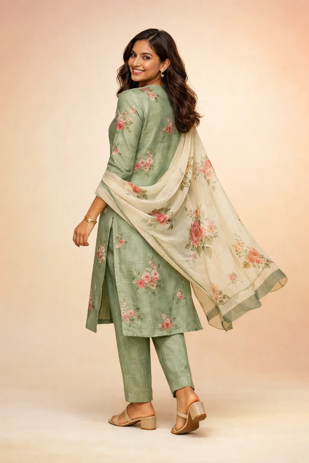 Linen Tailored Kurta Set